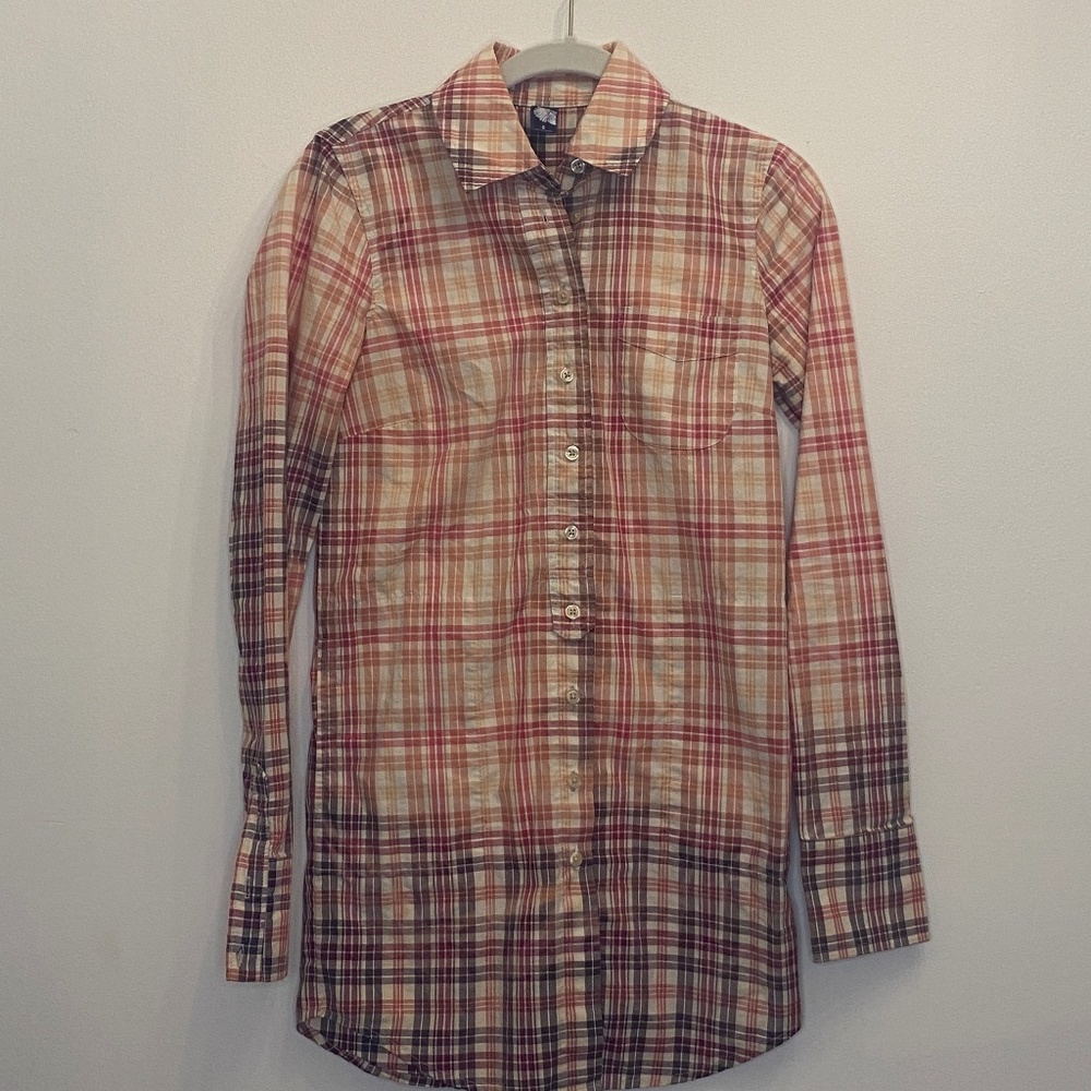 Free People Plaid Top Sz 0